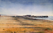 "Pier"     watercolor, 11"x7"