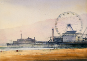 "Pier - Santa Monica"     watercolor, 14"x11"