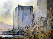 "Citadel"     watercolor, 15"x7.5"